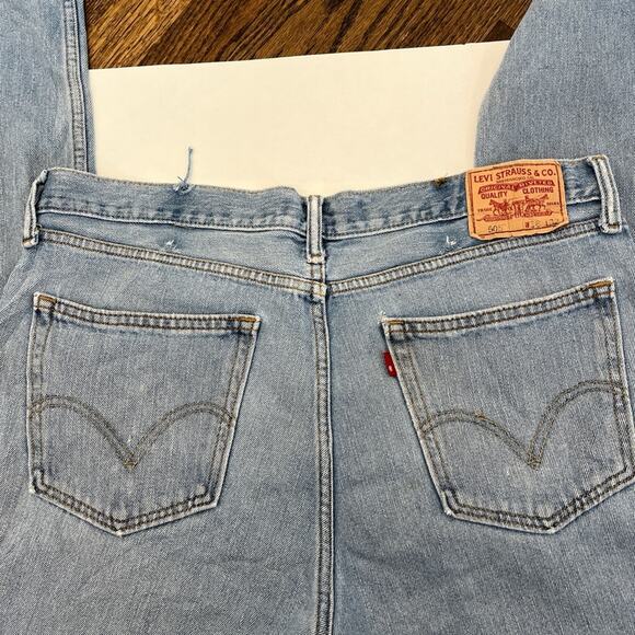 Levi's 505 light wash distressed jeans Striaght Leg streetwear men’s size 38 - Picture 5 of 8